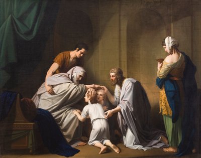 Jacob bendiciendo a Efraín y Manasés, 1766-68 de Benjamin West